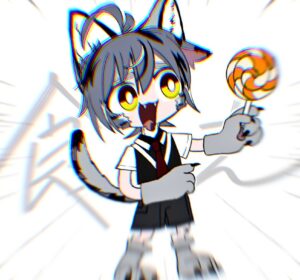 ハロウィンに向けた狼コスイラストSD
バッチ特典でも使用しました。